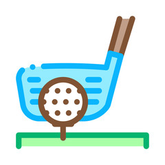 Golf Putter Ball Icon Vector. Outline Golf Putter Ball Sign. Isolated Contour Symbol Illustration