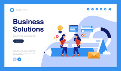 Web page design with business or finance concept for website and mobile website development. Creative Website template design vector illustration. Easy to use and customize.