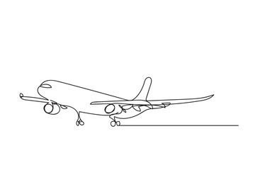 a plane , line drawing style,vector design