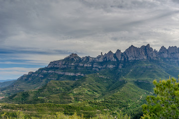 View of the Massis of Montserrat (Europe, Catalonia, Spain)