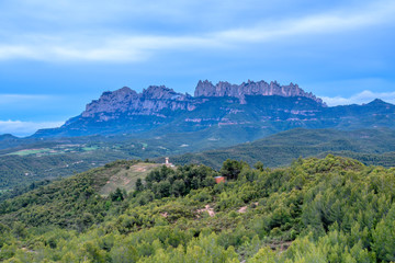 Fototapeta na wymiar Beautiful view of the mountains (Montserrat Natural Park, Catalonia, Spain)