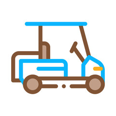 Caddy Golf Car Icon Vector. Outline Caddy Golf Car Sign. Isolated Contour Symbol Illustration