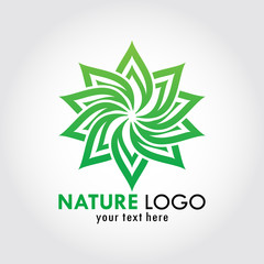 Green Leaf Logo Design Template. Health icon. Natural leaf icon. Vector illustration