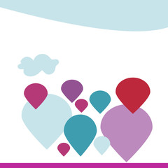 colorful balloons  on white background