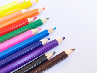 color pencils isolated on white background