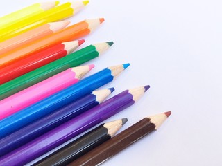 color pencils isolated on white background