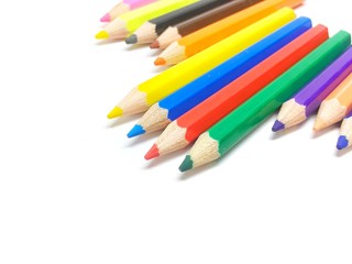 color pencils isolated on white background