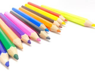 color pencils isolated on white background