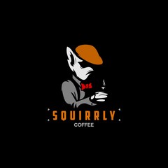 Obraz premium squirrly coffee logo