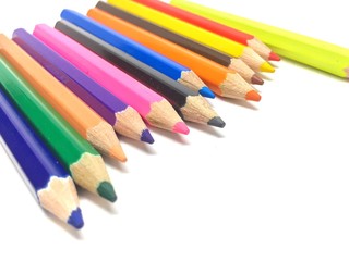 color pencils isolated on white background