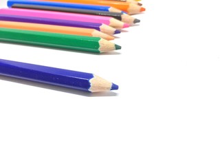 color pencils isolated on white background