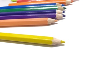 color pencils isolated on white background