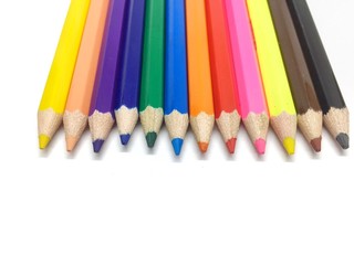 color pencils isolated on white background