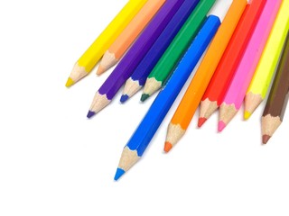 color pencils isolated on white background