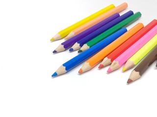 color pencils isolated on white background