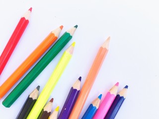 color pencils isolated on white background