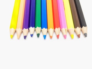 color pencils isolated on white background