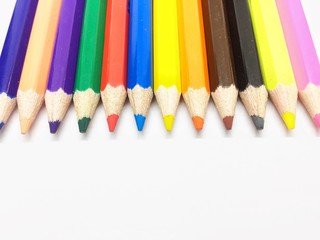 color pencils isolated on white background