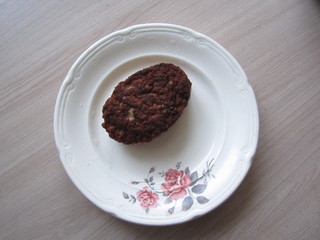 Fried cutlet on a white porcelain plate