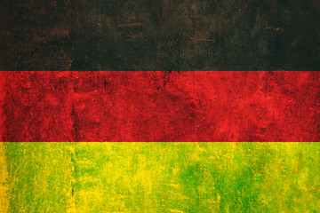 Germany, german flag painted on a weathered walll, background, texture.