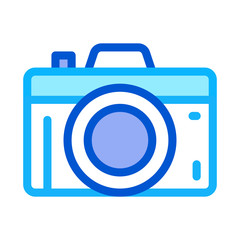 Photo Camera Icon Vector. Outline Photo Camera Sign. Isolated Contour Symbol Illustration