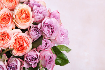 bouquet of hybrid tea roses and floribunda