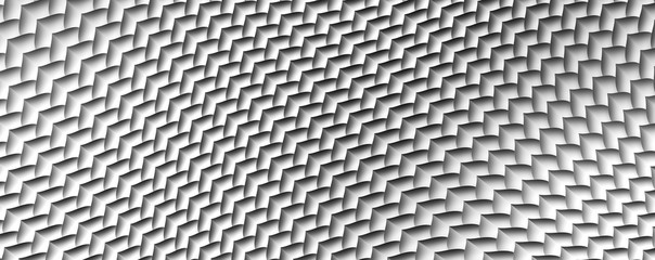 Monochrome geometric pattern. Volume curved lines symmetrical background	
