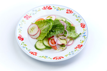 fresh spring salad with radishes and cucumber