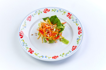 fresh salad with carrot and pepper