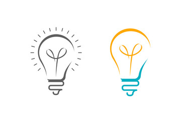 Light bulb logo. Business, idea symbol or icon. Vector illustration