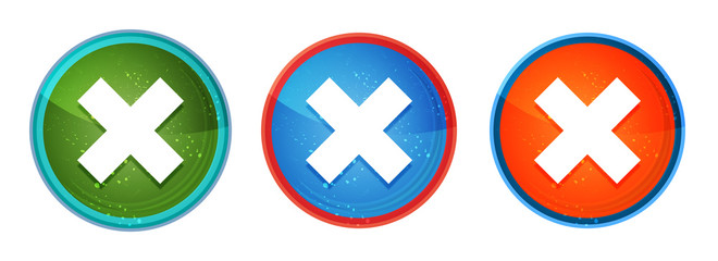 Fototapeta premium Cross icon abstract digital round button set illustration