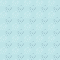  clouds and raindrops background seamless vector pattern