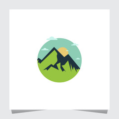 Green Mountain Logo with Blue Sky