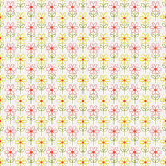 simple stylized flowers seamless vector background pattern