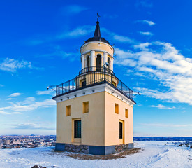 Fototapeta na wymiar Watchtower on Fox Mountain. Nizhny Tagil. Sverdlovsk region. Russia