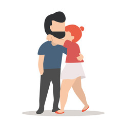 Vector people character Hug Couple