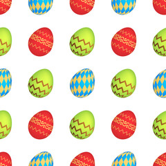 Seamless pattern with colorful Easter eggs