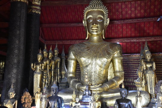 Buddha Shrine, Wat May Souvannapoumaram, Luang Prabang, Laos