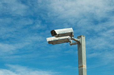 surveillance security camera or CCTV the sky 
