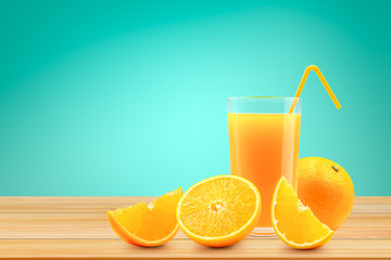 Stack of fresh orange fruit on wooden.