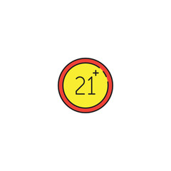21 plus years old sign vector icon symbol isolated on white background