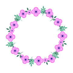 Naklejka na ściany i meble This is frame with flowers, leaf. Could be used for flyers, banners, postcards, holidays decorations, spring holidays, Women’s Day, Mother’s Day, wedding.