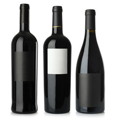 Red wine blank bottles
