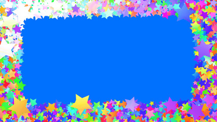 Glitter Star Spangle Frame 3D illustration background.