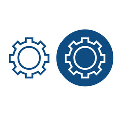 Drawn etting element. Option in a circle and without it. Vector blue icons.