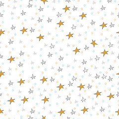 Star vector illustration multicolored abstract childish style seamless pattern for textile and paper