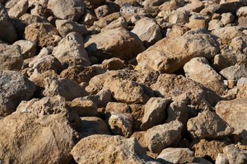 hard rocks on the beach