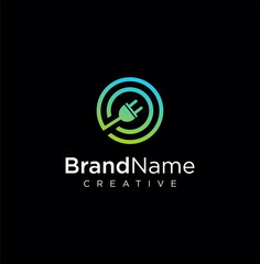 Obraz premium Electricity Tech Logo Design Vector Stock . Electro Tech Logo Vector . Volt Tech Logo