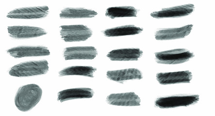 Black grunge stroke brush set for your design, vector.