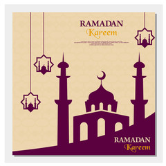 Ramadan Kareem Greeting Card or Background design vector.